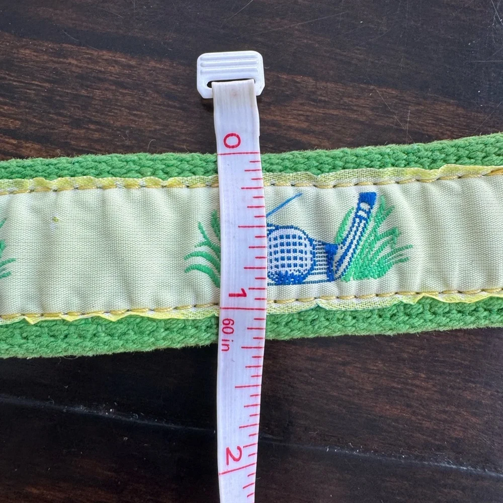 Fine Canvas Accessories of Maine Golf  Green and Gold Belt Sz XS